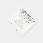 魅力的水彩ピンクフローラ金ゴールドブライダルシャワー スタンダードカクテルナプキン (角)