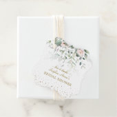 魅力的水彩ピンクフローラ金ゴールドブライダルシャワー フェイバータグ (インサイチュ)