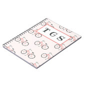 魅力的淡い色のピンク自転車モノグラム ノートブック (左側)