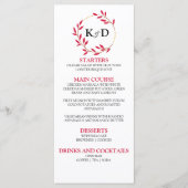 魅力的秋リーフモノグラム結婚ズ メニュー (正面)