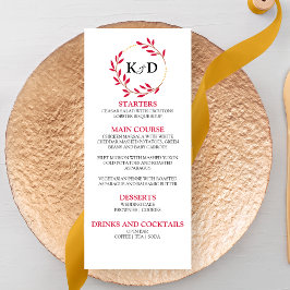 魅力的秋リーフモノグラム結婚ズ メニュー