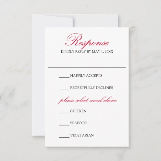 魅力的秋リーフモノグラム結婚ズ 出欠カード (正面)