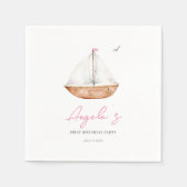 魅力的素朴帆船誕生日 スタンダードカクテルナプキン (正面)
