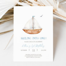 魅力的素朴Sailboat Birthday Party招待