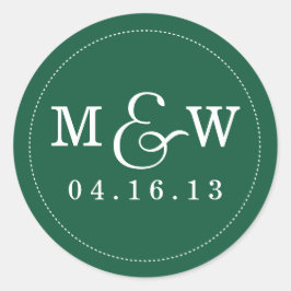魅力的結婚のモノグラムのステッカー ラウンドシール