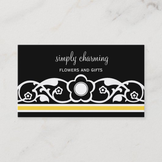 魅力的縁どフローラ名刺（黄） 名刺 (正面)