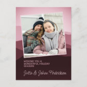 魅力的赤面ピンク抽象芸術季節のごあいさつ ポストカード (正面)