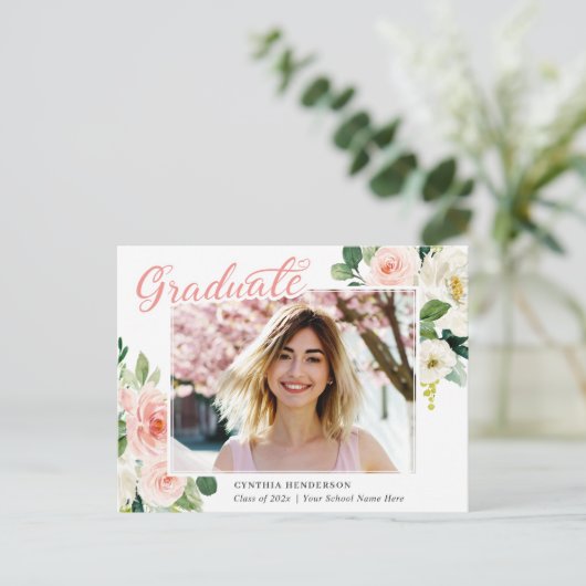 魅力的赤面フローラ卒業発表 ポストカード (スタンド正面)