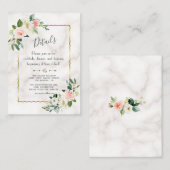 魅力的赤面フローラ金ゴールドマーブル結婚ズ詳細 エンクロージャーカード (正面/裏面)