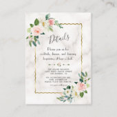 魅力的赤面フローラ金ゴールドマーブル結婚ズ詳細 エンクロージャーカード (正面)