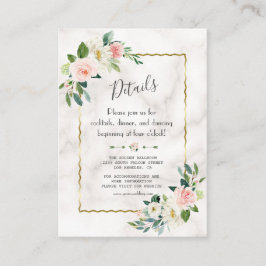 魅力的赤面フローラ金ゴールドマーブル結婚ズ詳細 エンクロージャーカード