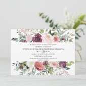 魅力的赤面花フレームBurgundy結婚's 招待状 (スタンド正面)