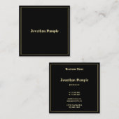 魅力的金ゴールドの古い英語のスクリプエレガントト標準 スクエア名刺 (正面/裏面)