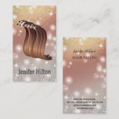 魅力的金ゴールドの輝ファンキーくヘアロゴ 名刺 (正面/裏面)