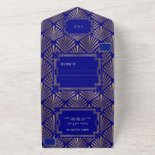 魅力的金ゴールド素晴らしギャツビーが20秒の声を結婚上げる オールインワン招待状 (外側)