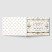 魅力的金ゴールド素晴らしギャツビーアールデコ1920s結婚の ゲストブック (全面)