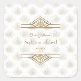 魅力的金ゴールド素晴らしギャツビーアールデコ1920s結婚の スクエアシール