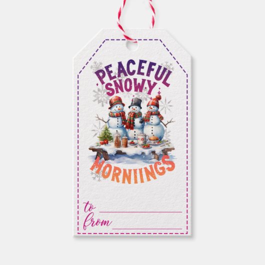 魅力的雪だるまのクリスマスギフトタグ ギフトタグ (正面)
