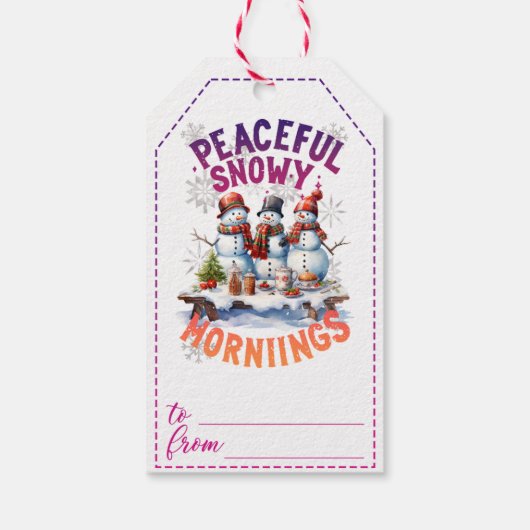 魅力的雪だるまのクリスマスギフトタグ ギフトタグ (裏面)