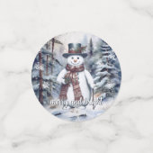 魅力的雪だるま水彩冬の森 コンフェッティ (スモール正面)