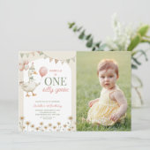 魅力的1間抜け歳の誕生日パーティー写真 招待状 (スタンド正面)