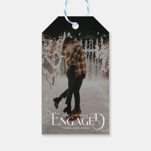 魅力的 ミニマリスト 楽しい タイポグラフィー フォト ギフトタグ (裏面)