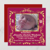 魅力的&ユニークベビー誕生発表 案内状 (正面/裏面)