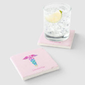 魅力的&医用ロカラフルゴデザイン ストーンコースター (横)