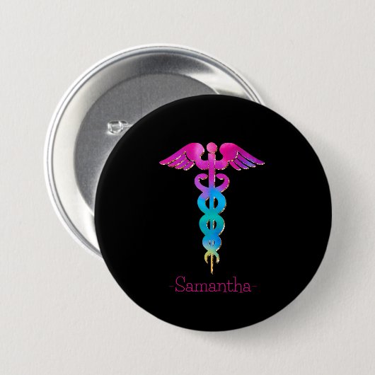 魅力的&医用ロカラフルゴデザイン 缶バッジ (正面&裏面)