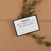 魅力的Black Mini Certificate of Authenticity