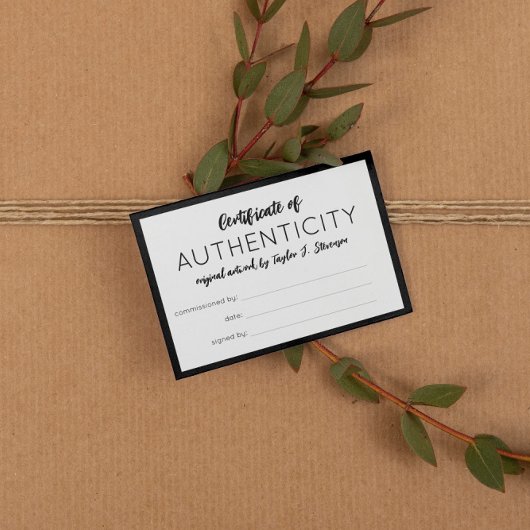 魅力的Black Mini Certificate of Authenticity