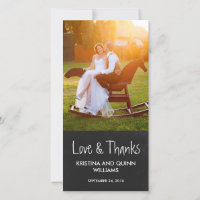 魅力的Chalkboard結婚の感謝の写真カード