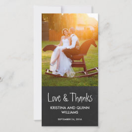 魅力的Chalkboard結婚の感謝の写真カード サンキューカード