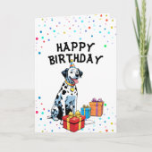 魅力的Dalmatianとギフトボックス誕生日 カード (正面)