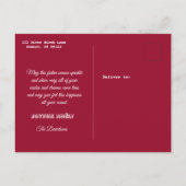 魅力的JOYEUX NOELタイポグラフィパイン写真 インビテーションポストカード (裏面)