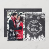 魅力的JOYEUX NOEL Chalkboard写真 インビテーションポストカード (正面/裏面)
