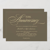 魅力的Script Anniversary招待状- Golden 招待状 (正面/裏面)