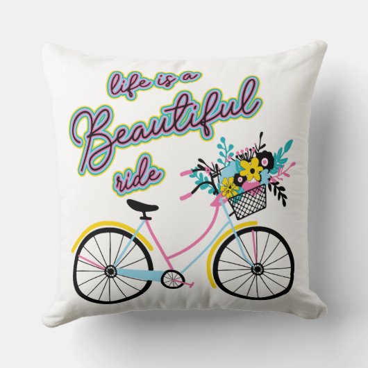 魅力自転車:人生は美しい乗り物 クッション (裏面)