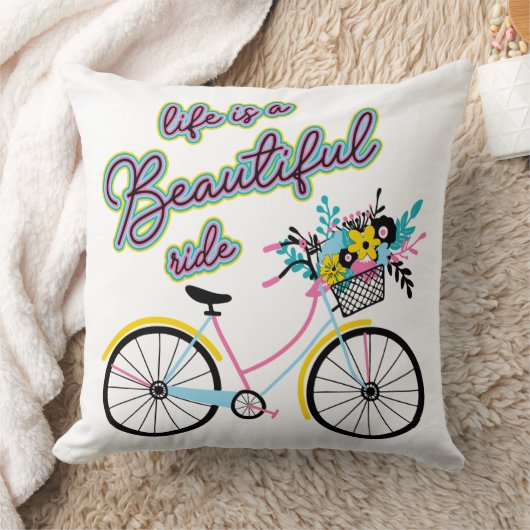 魅力自転車:人生は美しい乗り物 クッション (ブランケット)