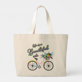 魅力自転車：人生は美しい乗り物 ラージトートバッグ (裏面)