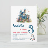 魅惑おとぎ話ユニコーン子供の誕生日パーティー 招待状 (スタンド正面)