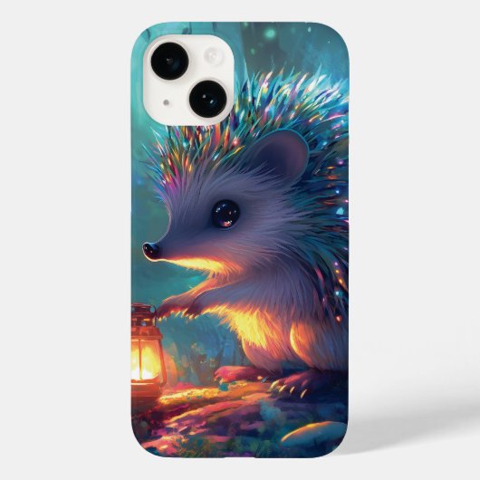 魅惑お洒落の森のハリネズミとランタン Case-Mate iPhoneケース (裏面)