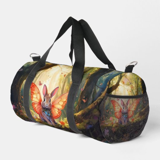 魅惑お洒落の森の中のバニー ダッフルバッグ (右コーナー)