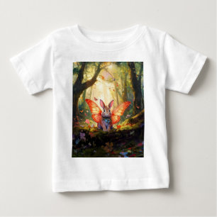 魅惑お洒落の森の中のバニー ベビーTシャツ