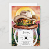 魅惑お洒落カウボーイ誕生日 招待状 (正面/裏面)