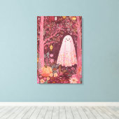 魅惑お洒落フローラ林のピンク幽霊 キャンバスプリント (インサイチュ (ウッドフロア))