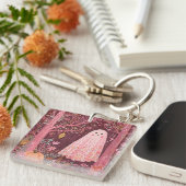 魅惑お洒落フローラ林のピンク幽霊 キーホルダー (正面右)