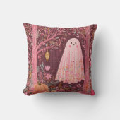 魅惑お洒落フローラ林のピンク幽霊 クッション (正面)