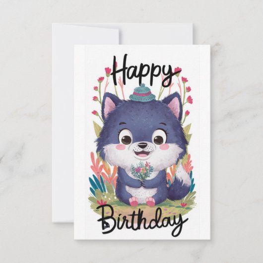 魅惑お洒落狼デジタル誕生日 カード (正面)