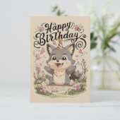 魅惑かわいらし狼デジタル誕生日 カード (スタンド正面)